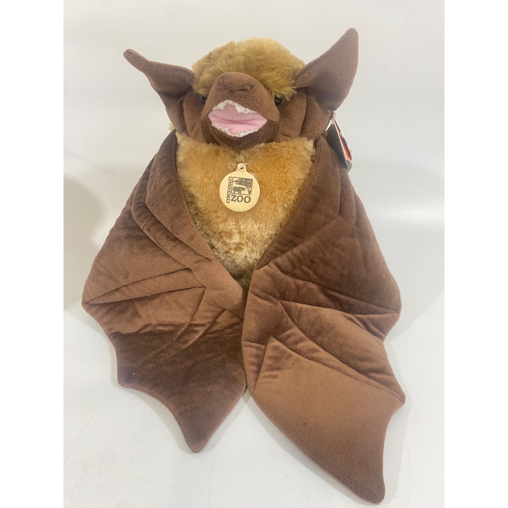 Wild Republic Cincinnati Zoo Brown‎ Bat Plush Stuffed Animal Ecokins Brown Tan